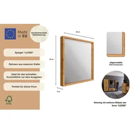 Home Affaire Spiegel "Livana", weiß, B:80cm H:80cm T:8cm, Massivholz, Spiegel, FSC zertifiziertes Massivholz