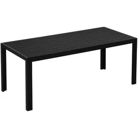 Okwish Gartentisch 190 x 84,5 x 72 cm Schwarz