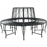 vidaXL Baumbank Ø 160 x 89 cm Schwarz