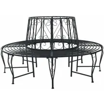 vidaXL Baumbank Ø 160 x 89 cm Schwarz