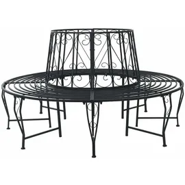 vidaXL Baumbank Ø 160 x 89 cm Schwarz