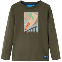 vidaXL Langarmshirt Bären Langarm T-Shirt Jungen Kindershirt Khaki 104