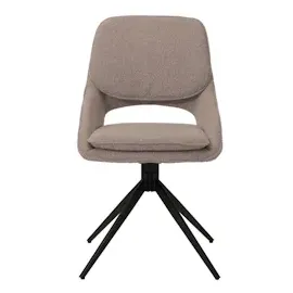 Mendler 2er-Set Esszimmerstuhl HWC-N73, Küchenstuhl, drehbar Auto-Return, Stoff/Textil Boucle (540g/m2) Öko-Tex ~ Beige