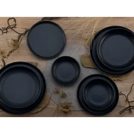 CreaTable Tafelservice Uno 8tlg. Steinzeug Schwarz