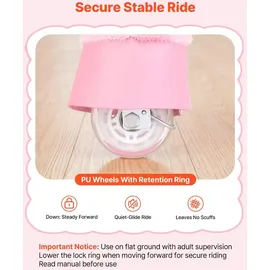 Vevor Reitpferd auf Rollen 80cm, 50kg Belastbares Stehpferd mit Soundfunktion, Spielpferd mit Erhöhtem Sitz Griffen Pedalen, Rosa Einhorn mit Regenbogenmähne zum Reiten für Kinder Mädchen 3-8 Jahren