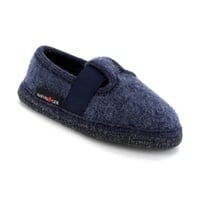 Haflinger Slipper Joschi Filzpantoffel Kinder Hausschuh Gummiband Jeans, Gr. 31 EU