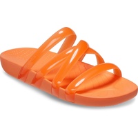 Crocs Splash Glossy Strappy Badepantolette orange|weiß 39
