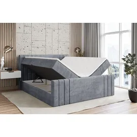 altdecor Boxspringbett 200 x 200 cm H4 Grau