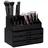 Relaxdays 2 x Make Up Organizer klein, 2-teilige Schminkaufbewahrung mit Schubladen, stapelbares Kosmetikregal, schwarz