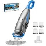UIRWAY V3 Poolsauger Akku Bodensauger, 6000 L/H 26,5 GPM Hochleistungs-Saugkraft Kieselsteine, 2026 Neuer IPX8 Handpoolsauger mit Pool Sauger akku elektrisch, 2 Saugköpfe & 4 Filter, 60 Minuten