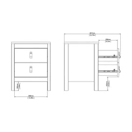 Home Affaire Nachtschrank  mit 2 Schubladen 43,6 x 38 x 54,1 cm Weiß
