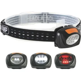 Perel 2-in-1 stirnlampe mit 4 WEIßEN und 3 roten LEDs