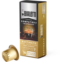 Bialetti kompatible Nespresso-Kapseln, raffinierter Geschmack (Intensität 7, 100% Arabica), Packung mit 10 Aluminiumkapseln