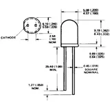 Broadcom HLMP-4700 LED bedrahtet Rot Rund 5mm 2.3 mcd 50° 2mA 1.7V