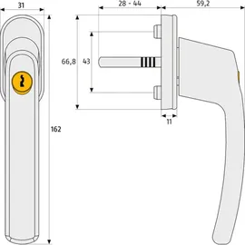 ABUS Abschließbarer Fenstergriff FG210 W im 3er-Set