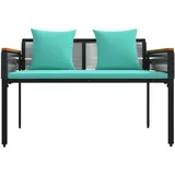 vidaXL Gartenbank 117 x 54 x 74,5 cm Schwarz/Türkis