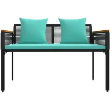 vidaXL Gartenbank 117 x 54 x 74,5 cm Schwarz/Türkis