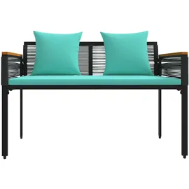 vidaXL Gartenbank 117 x 54 x 74,5 cm Schwarz/Türkis