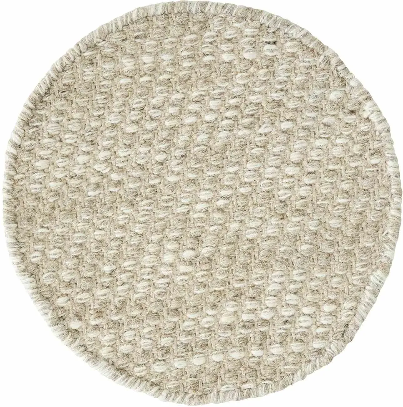 Teppich Asuri Stoff rund, modernes Design, Sand, Ø 200 cm, hochwertige Wollmischung