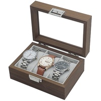 mixed24 Schmuckkasten Uhrenkoffer für 3 Uhren Aufbewahrung für Armbanduhren, Armbänder Deckel aus Echtglas Uhrenbox Uhrenkasten Uhrenaufbewahrung