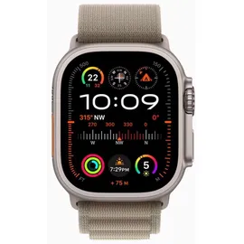 Apple Watch Ultra 2 GPS + Cellular 49 mm Titangehäuse natur, Alpine Loop olive L