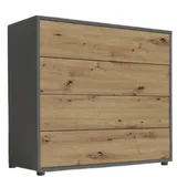 BMG Möbel Schubkastenkommode Mailand 3 Anrichte Sideboard für Schlafzimmer, Wohnzimmer und Garderobe, (Anthrazit/Artisan Eiche)