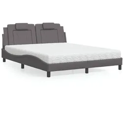 Bett mit Matratze – Grau, 160x200 cm – Eleganz & Komfort