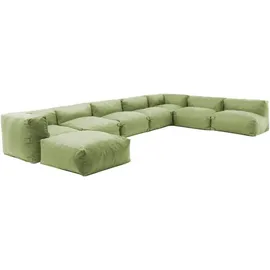 Oviala Modulares Ecksofa mit 5 Sesseln, 2 Ecken und 1 Kaktus-Hocker - Mixi