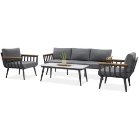 beautysofa NOVA Set 4-tlg. Dunkelgrau