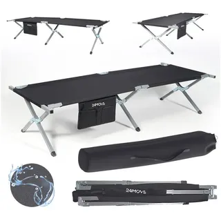 24move 24MOVE® Feldbett Campingbett bis 200 kg In-und Outdoor Camping faltbar, inkl. Tragetasche für einfachen Transport