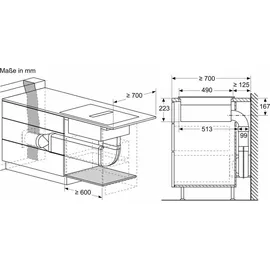 Siemens ED711HGA7 (ED711HQ26E,HZ9VDSB2) Muldenlüfter 70cm rahmenlos Induktion Flachkanal