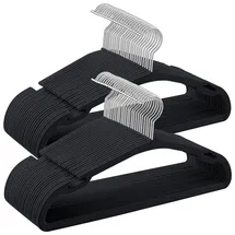 Songmics Kleiderbügel 50er Set, 43 x 21 cm, tintenschwarz