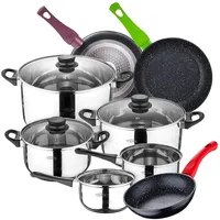 San Ignacio Toledo Kochtopfset 20/24/28 Cm 8 Stücke - Chrome / Black - One Size