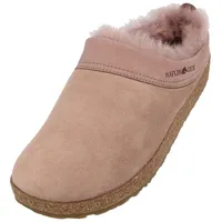 Haflinger Lammfellclog Snowbird Damen Rosa 42 Hüttenschuhe