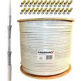 PremiumX BASIC Koaxialkabel 500 m Weiß