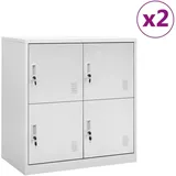 vidaXL Garderobenschrank Stahl 90x45x92,5 cm Hellgrau
