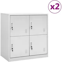 vidaXL Garderobenschrank Stahl 90x45x92,5 cm Hellgrau
