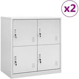 vidaXL Garderobenschrank Stahl 90x45x92,5 cm Hellgrau