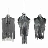 vidaXL Hängender Halloween Geist 3 St. 66 x 110 cm Schwarz