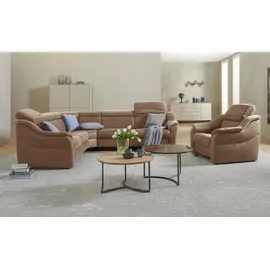 HIMOLLA Eckcouch Leder 2-Sitzer Braun