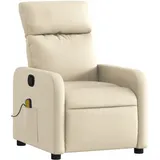 vidaXL Massagesessel mit verstellbarer Rückenlehne Polyester 50 x 76,5 x 50 cm Creme