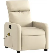 vidaXL Massagesessel mit verstellbarer Rückenlehne Polyester 50 x 76,5 x 50 cm Creme