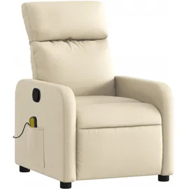 vidaXL Massagesessel mit verstellbarer Rückenlehne Polyester 50 x 76,5 x 50 cm Creme
