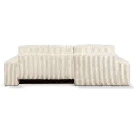 werk2 Ecksofa WERK2 "Rotterdam-L, kuschelweicher Cord oder Breitcord, L-Form, Breite 267 cm", beige (creme), B:267cm H:85cm T:165cm, 100% Polyester, Sofas, Ecksofa, Design Ecksofa mit Schlaffunktion & Bettkasten, Breitcord, Creme