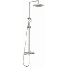 Kludi Logo Thermostat Dual Shower System Stainless Brushed Nickel 68082N5-00