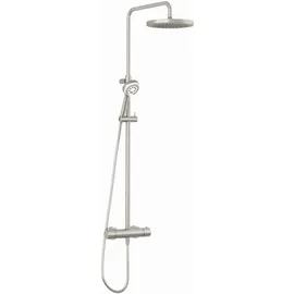 Kludi Logo Thermostat Dual Shower System Stainless Brushed Nickel 68082N5-00