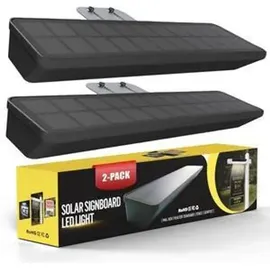 solarsys Solar Adressbeleuchtung 2er Set Kunststoff wetterfest Dämmerungssensor schwarz