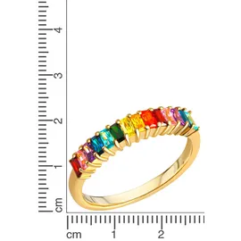 FIRETTI Fingerring "Schmuck Geschenk Silber 925 Silberring Multi" Gr. 56, gold (gelbgoldfarben, mehrfarbig, bunt), Fingerringe, Damen, 56, Silber 925 (Sterlingsilber), 2,3mm, mit Zirkonia (synth.)