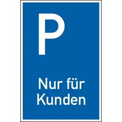 Schild I Parkplatzschild Nur für Kunden, spitze Ecken, Aluminium, 400x600mm