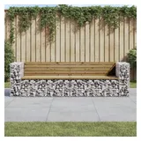 vidaXL Gartenbank aus Gabionen 244x71x65,5 cm Kiefernholz Imprägniert